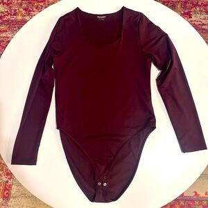 Old Navy Dark Purple Long Sleeve Bodysuit
